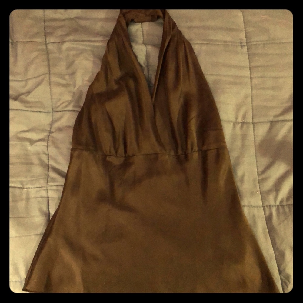 NWOT Express Black Silk Halter Top